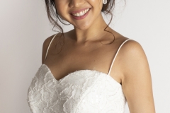 A bride wearing natural makeup for her wedding day in Essex.