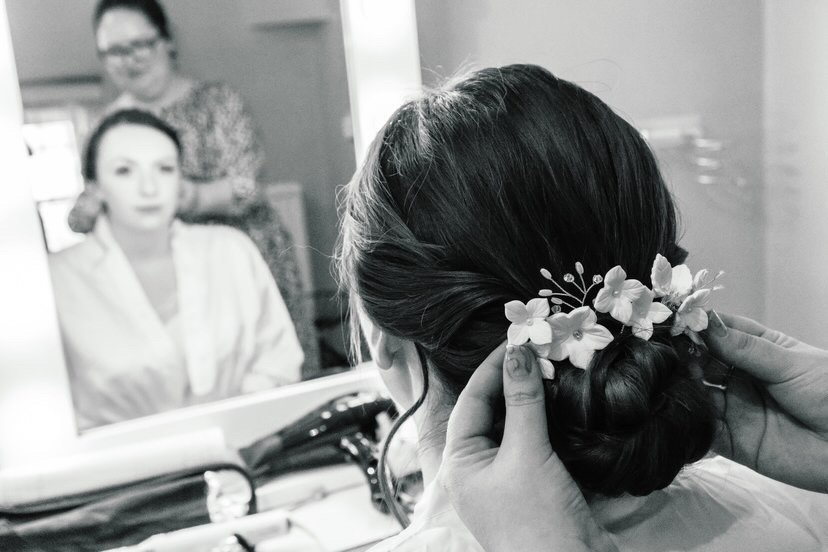 Natural hair & makeup for brides